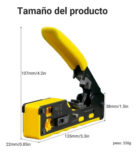 Herramienta De Engarzado Cat7 Ampcom Ez Pass Through Rj45 Co