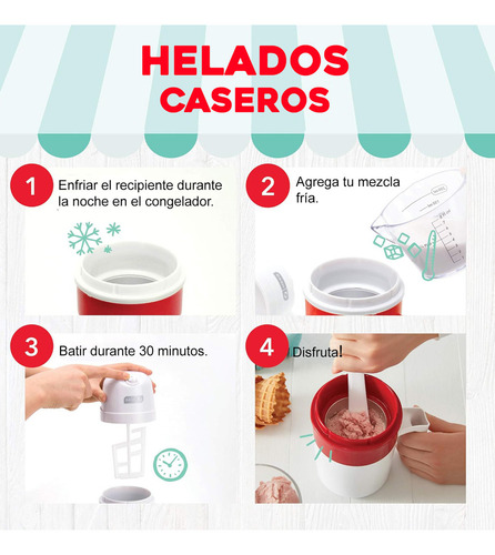 Máquina para helado personal con cuchara Dash color blanco y rojo 127V