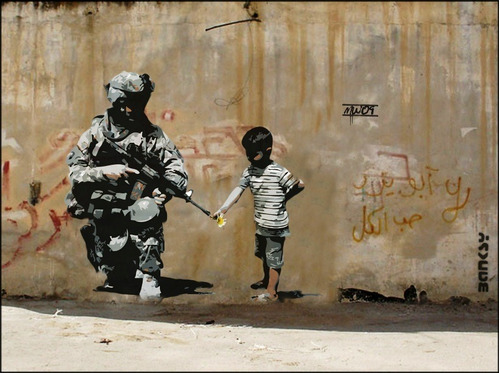 Foto De Parede Hd 40x55cm Banksy -- Peace