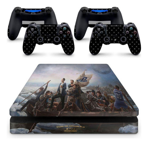 Skin Adesivo Protetor Ps4 Slim Sony Playstation Sony God Of