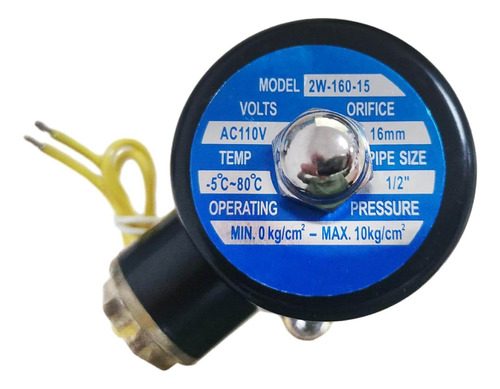 Electroválvula Válvula Solenoide Agua 110 Vac 12  Metálica N