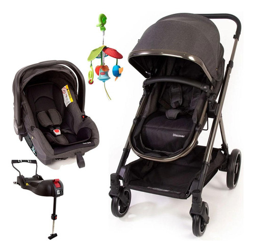 Carrinho Travel System Discover Black E Mini Mobile Pack Go