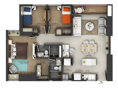 Imagen 9 de 14 de Apartamento En Venta Rionegro Ventus