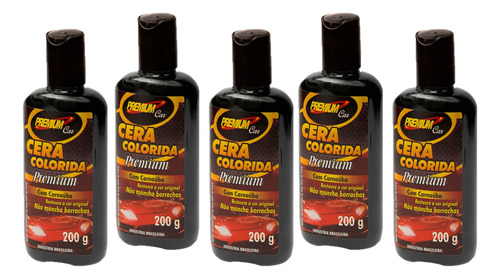 5 Ceras Automotiva Color Premium Carnaúba Lubsil Colorida