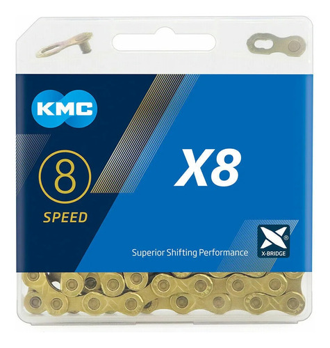 Cadena 8v Kmc X8 Gold Ultra Light 1x8 2x8 3x8 Mtb Ruta