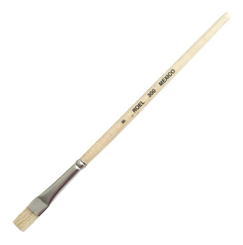 Pincel Cerda Blanca Plano S-300- 08