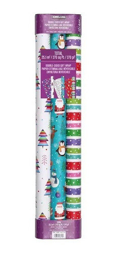 Imagen 1 de 7 de Rollos De Papel Para Regalo Diseño Elegante Morado Kirkland