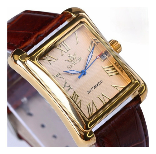 Nuevo Reloj Automático Retro Rectangular De Lujo Sewor
