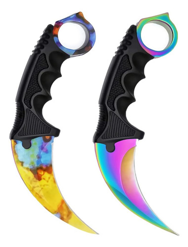 De Camping De Hoja Fija Karambit De 2 Piezas Funda Rega...