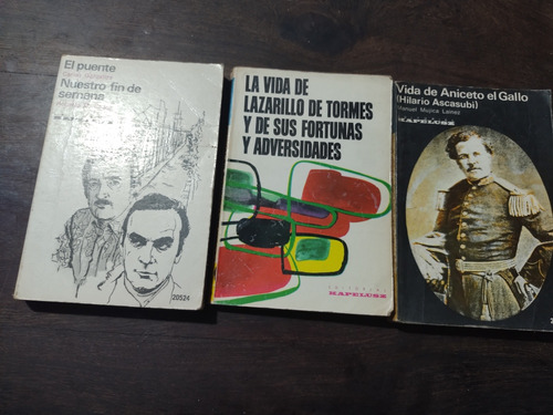 Lote X 3 Libros Kapelusz. Lazarillo, El Puente, Aniceto