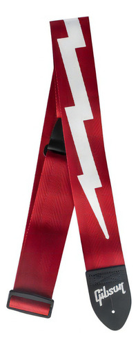 Correia Gibson Lightning Bolt Nylon Vermelha Made In Usa