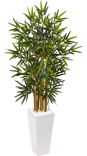 Árbol De Bambú Casi Natural 4 En Planta Artificial White Tow