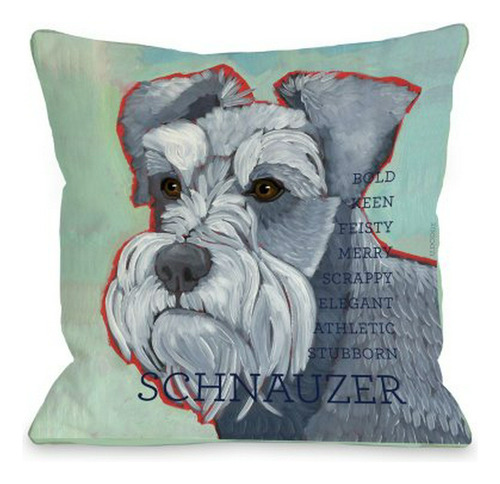 Cojín Decorativo Schnauzer 1 De , 16x16 Pulgadas