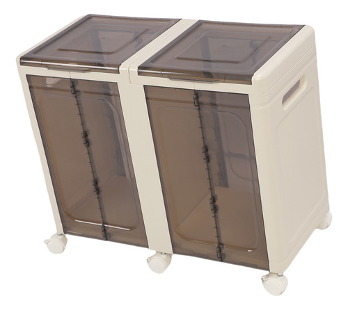 Contenedor De Almacenamiento Apilable Con Ruedas Plegables D