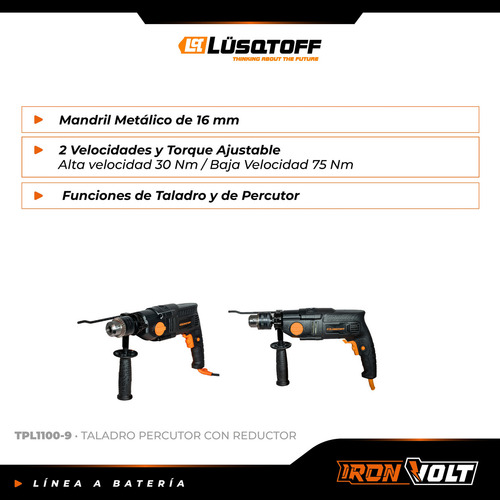 Taladro Percutor Eléctrico Profesional Lusqtoff 42000rpm 110