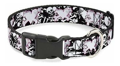 Cat Collar Breakaway Heart Cross Bones Skulls Splatter Black