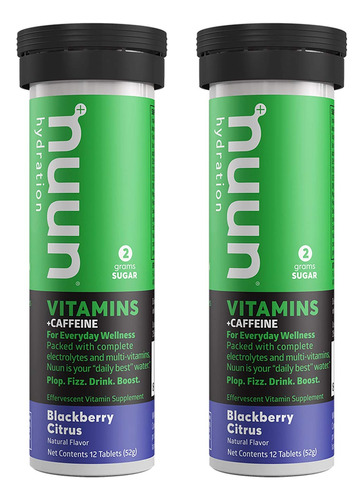 Nuun, Drink Tab Blackberry Citrus, 1.8 Onzas 2 Paquetes2