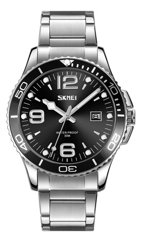 Reloj Skmei 9278 Caja 43mm - Impacto Online Malla Plateado Fondo Bk