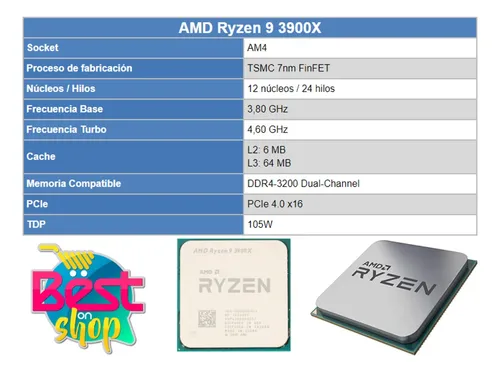 Processador Amd Ryzen 9 3900x 100-100000023 De 12/24 4.6ghz Processador Amd Ryzen 9 3900x 100-100000023 De 12/24 4.6ghz