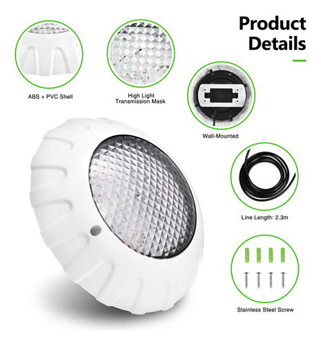 Rgb Luz De Piscina Lámpara Sumergible 38w De Para Alberca Rgb
