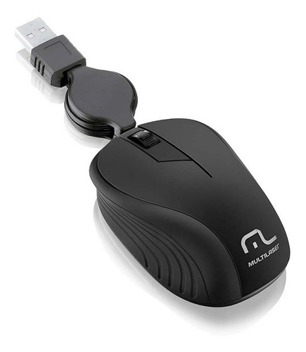 Mouse Multilaser Emborrachado Retratil Preto Mo231