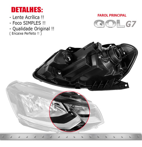 Farol Gol G7 2017 18 Voyage Foco Simples Ld