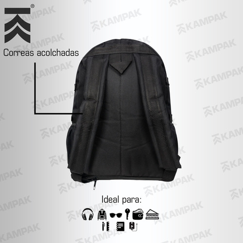 Super Mochila Expandible Kampak Mt09 Táctica Multiusos Negro