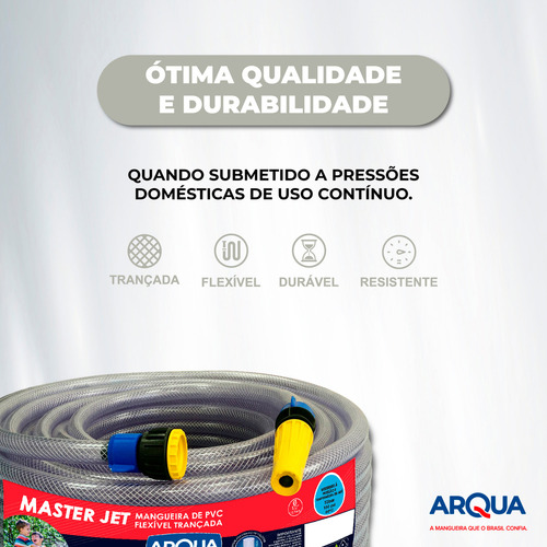 Mangueira Para Jardim Com Esguicho 1/2 X2,0mm Arqua Cor Cristal