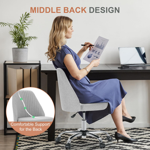 Silla De Escritorio Moderna Giratoria Con Ruedas Sin Brazos