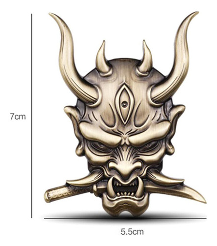 Pack-2 Fangs Samurai Devil Metal Etiqueta Adhesiva