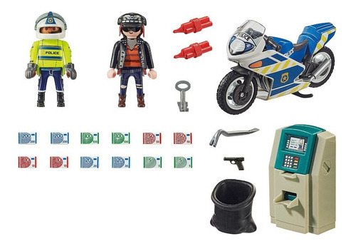 Muñeco Moto De Policía Playmobil 70572