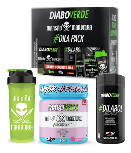 Kit Dilapack Pré Treino Mansão Maromba 250g + Dilabol 120cps