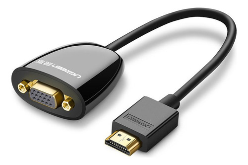 Adaptador Vídeo Hdmi/vga Ugreen Sem Suporte Áudio Preto
