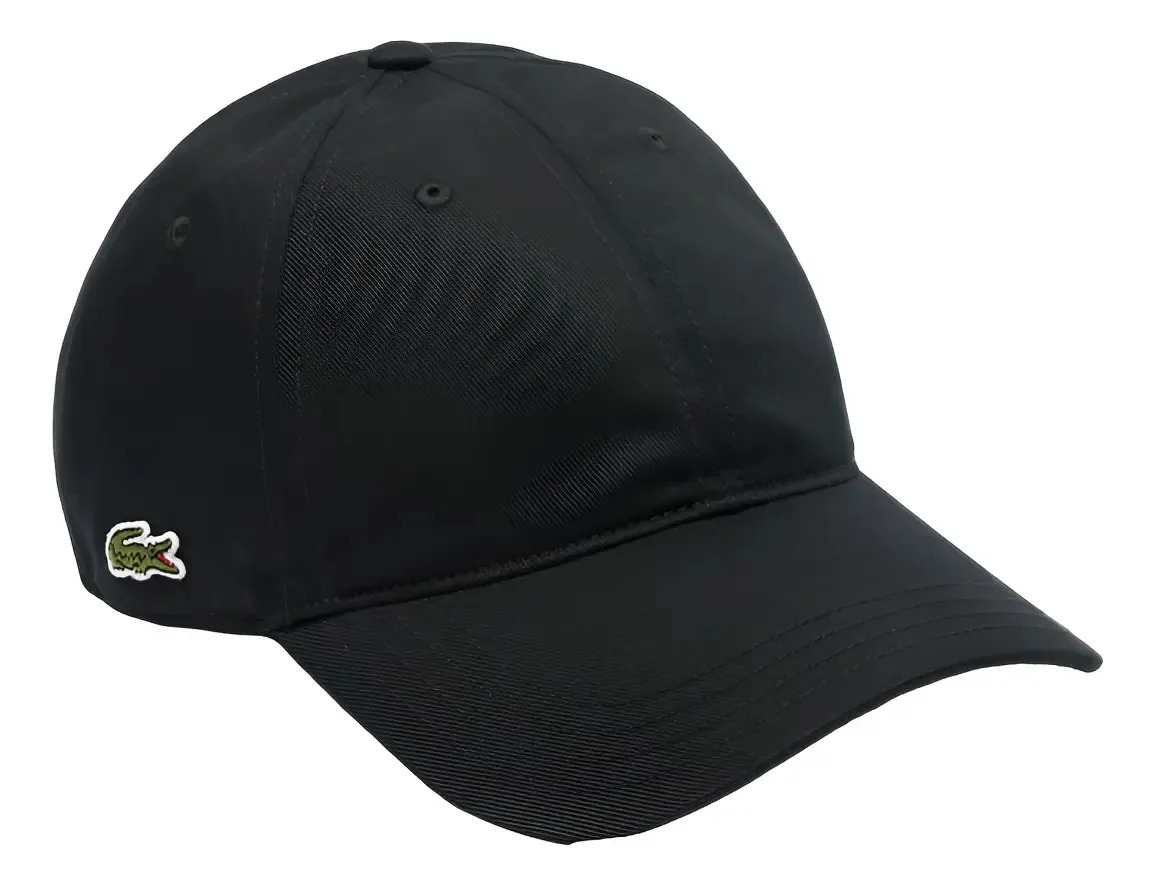 Boné Lacoste Gabardine Em Promoção. Cor Preto Tamanho Único