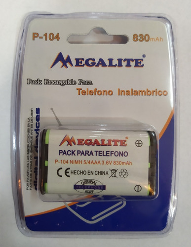 Batería Recargable Para Teléfono P104 830mah Megalite