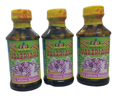 Valeriana ,pack De 3 Botellas De 100 Unidades C/u.