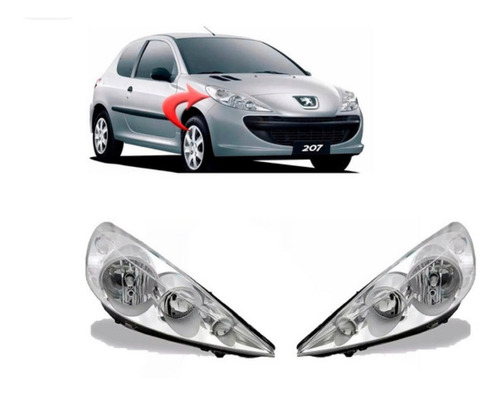 Imagen 1 de 2 de Farol Delantero Peugeot 207 (par) 2007/2014 Todo Repuestos