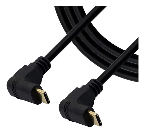 Cable Tipo C Macho A Tipo C Macho, 90 Grados/3 Pies/negro