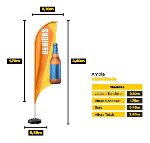 Wind Banner 3d Kit Completo Bebidas Dupla Face Modelos