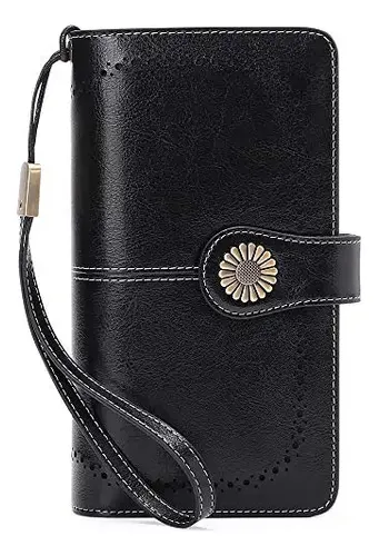 comprar Cartera De Cuero Para Mujer Tarjetero De Gran Capacidad