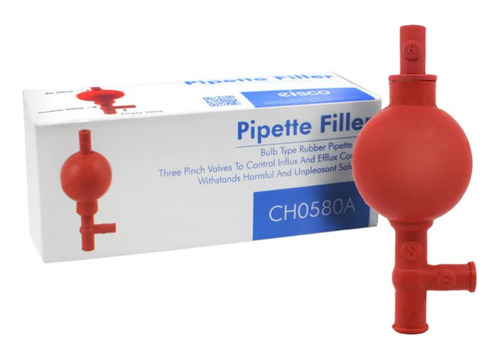 Succionador De Pipeta 3 Vias Rojo Eisco