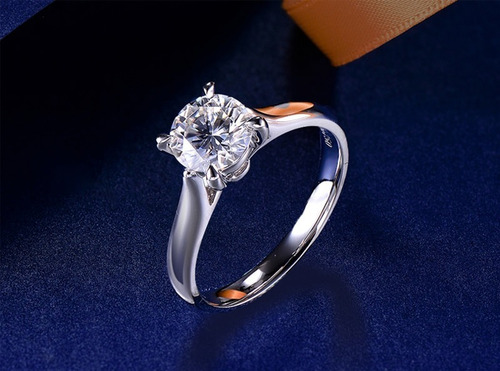 Imagen 2 de 4 de Anillo Chapado Oro Blanco 18k Con Circón Incluye Certificado