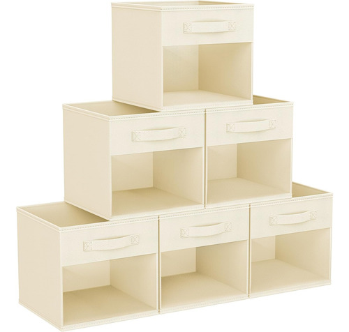 Cubo De Almacenamiento Plegable Con Asas De Tela