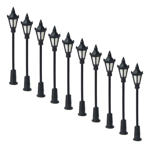 10 Piezas De Farola En Miniatura, Modelo De Lámpara De