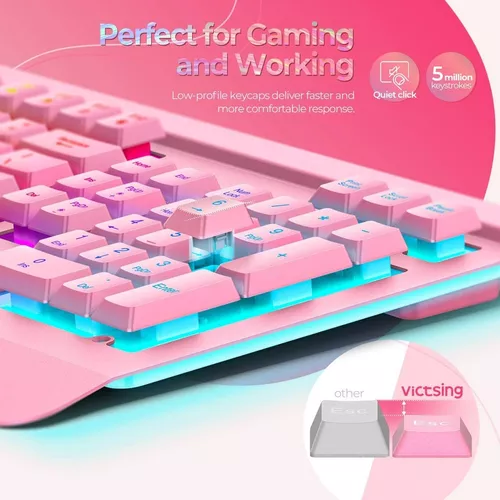 Teclado USB VictSing, Teclado de Computador Com fio, Teclado de Jogos de  Luz de Fundo com Painel de Metal, Teclado Silencioso para PC/Mac Game,  Digitação de Escritório, em Promoção é no Buscapé