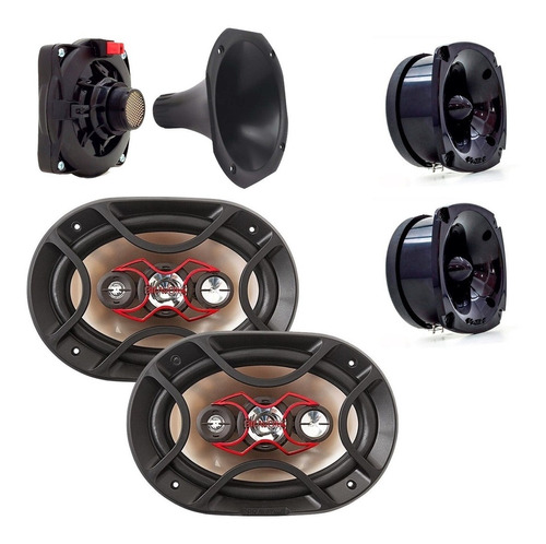 Alto Falantes Bravox 6x9 140w + Par Super Tweeter + Driver