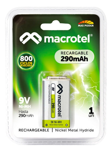 Batería Recargable Macrotel 9v 160mah / Superstore