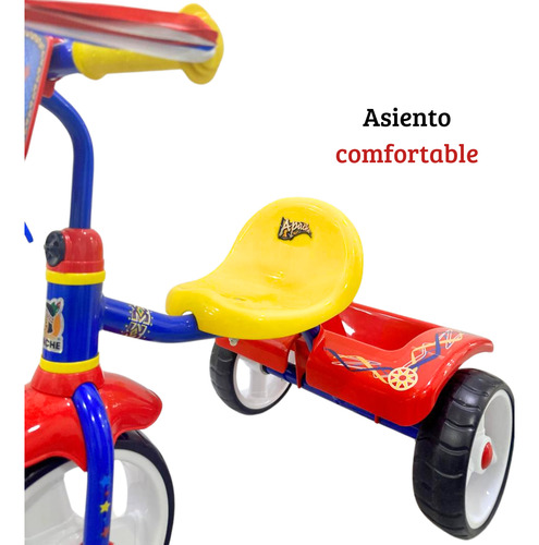 Triciclo Apache Con Cajuela Mod. Apachito Clásico Rojo/azul