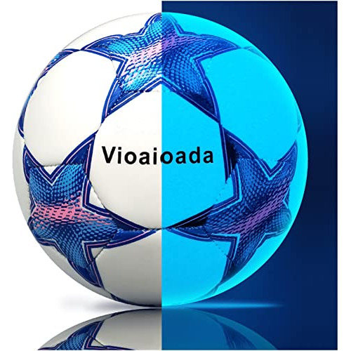 Vioaioada Glow In The Dark Soccer Ball - Absorb Light Then L