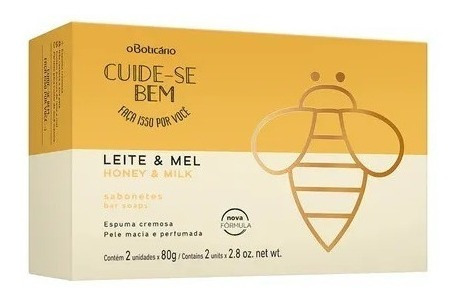 Cuide-se Bem Sabonete Em Barra Leite E Mel, 2 Unidades